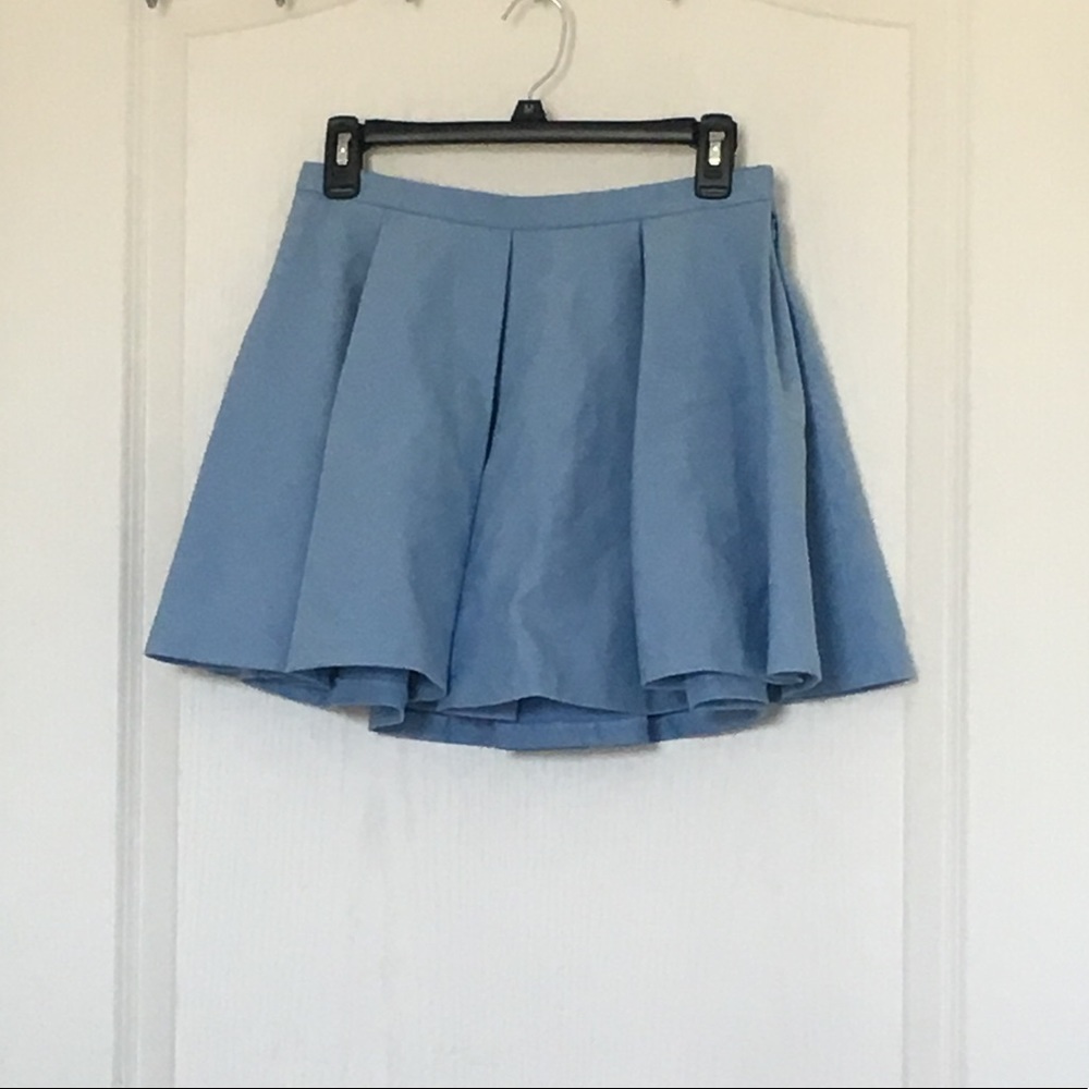 Zara Baby Blue Pleated Skirt